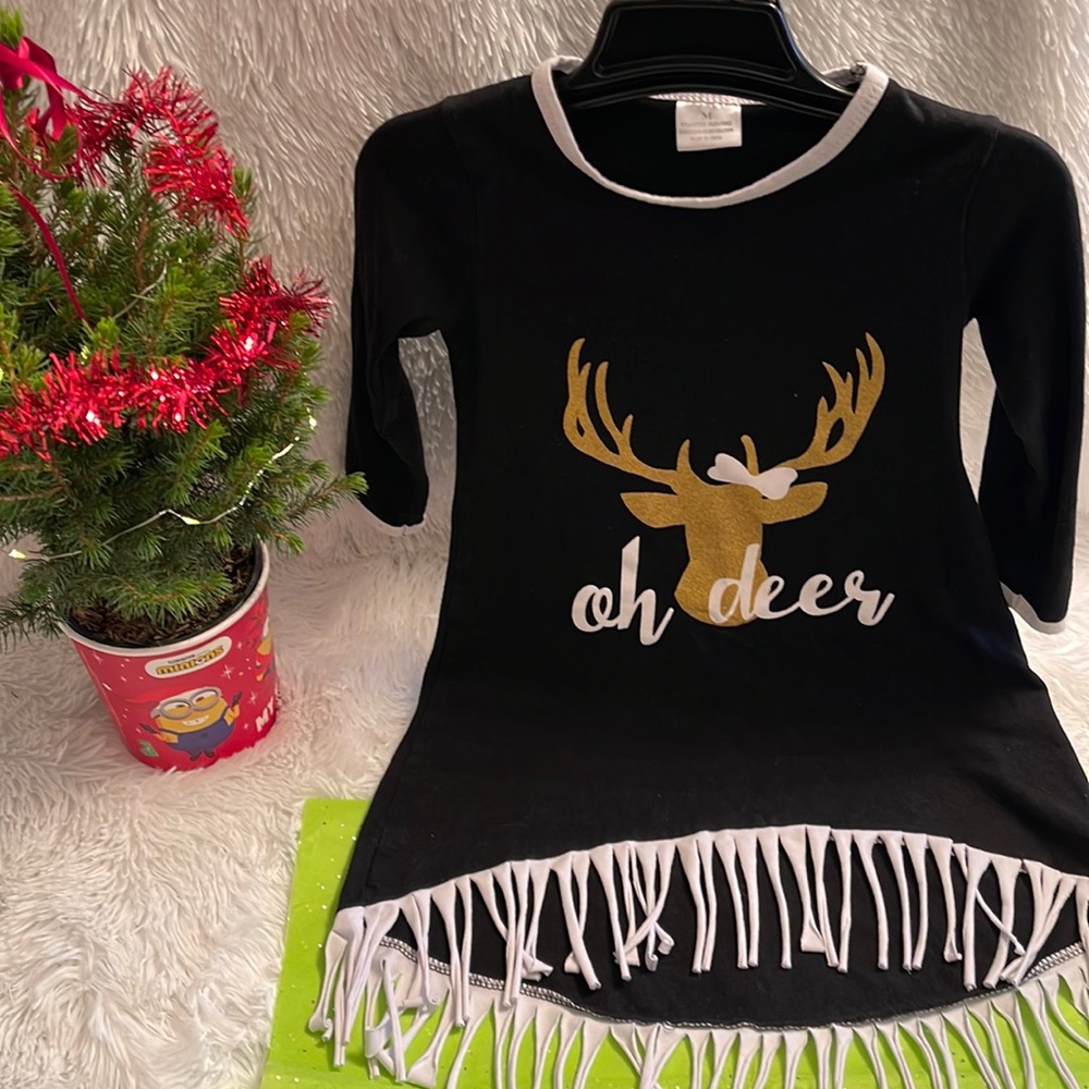Girls Holiday Deer Dress